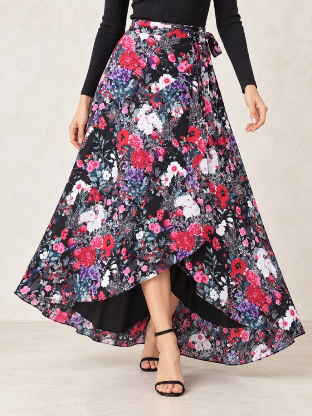 NWOT Hutch Anthropologie Floral Wrap High-Low Maxi Skirt